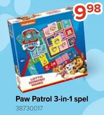 Euroshop Paw patrol 3-in-1 spel aanbieding
