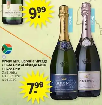 Albert Heijn Krone MCC Borealis Vintage Cuvée Brut of Vintage Rosé Cuvée Brut aanbieding