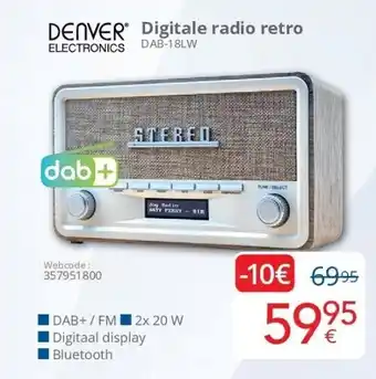 Eldi Digitale radio retro DAB-18LW aanbieding