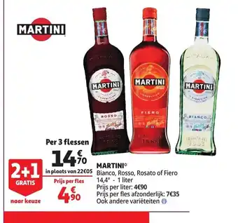 Auchan Martini per 3 Flessen aanbieding