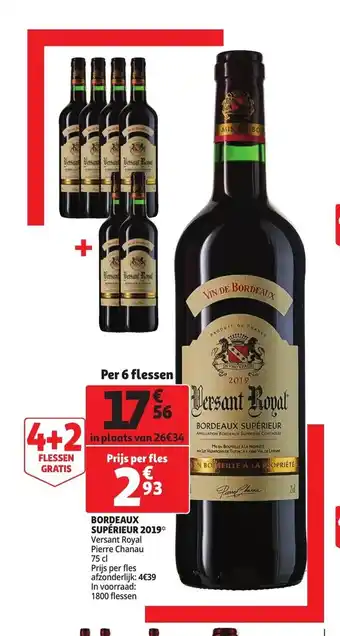 Auchan Bordeaux Superieur 2019 75 cl per 6 Flessen aanbieding