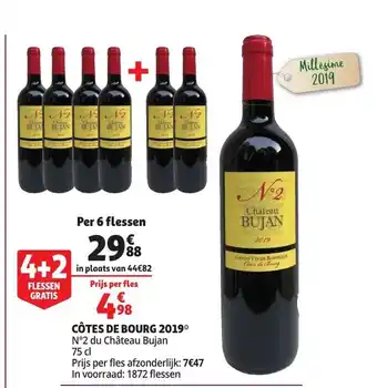 Auchan Cotes De Bourg 2019 75cl per 6 Flessen aanbieding