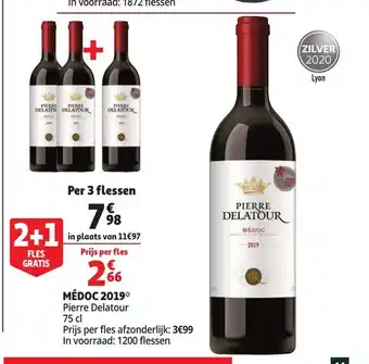 Auchan Medoc 2019 75cl per 3 Flessen aanbieding