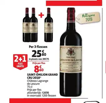 Auchan Saint-Emilion Grand Cru 2018 per 3 Flessen aanbieding