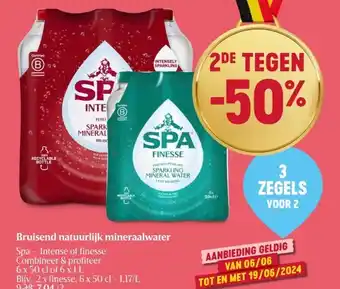 Delhaize Bruisend natuurlijk mineraalwater aanbieding