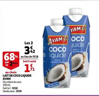 Auchan Lait De Coco Liquide Ayam aanbieding