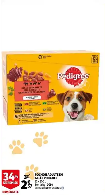 Auchan Pochon Adulte En Gelee Pedigree aanbieding