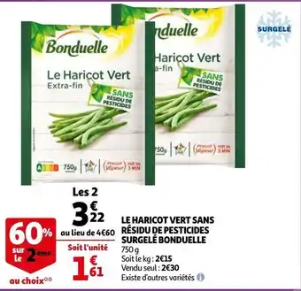 Auchan Le Haricot Vert Sans Residu De Pesticides Surgele Bonduelle aanbieding