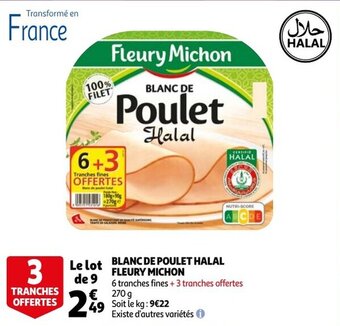 Auchan Blanc De Poulet Halal Fleury Michon aanbieding