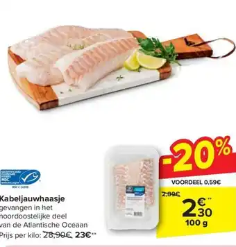 Carrefour Market Kabeljauwhaasje 100g aanbieding