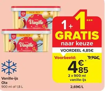 Carrefour Market ola Vanille-ijs 2 x9 00ml aanbieding