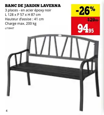 BANC DE JARDIN LAVERNA