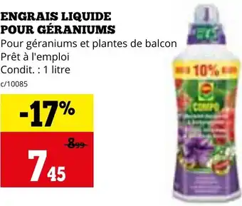 ENGRAIS LIQUIDE POUR GÉRANIUMS
