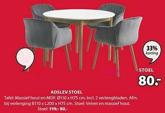 Jysk Adslev stoel aanbieding