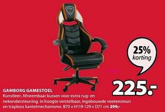 Jysk Gamborg gamestoel aanbieding