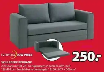 Jysk Skillebekk bedbank 2-zit aanbieding