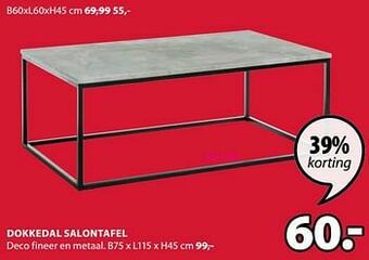 Jysk Dokkedal salontafel aanbieding