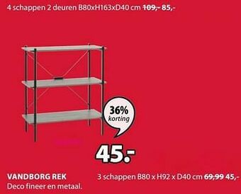 Jysk Vandborg rek 3 schappen aanbieding
