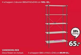 Jysk Vandborg rek 5 schappen aanbieding