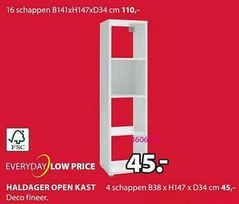 Jysk Haldager open kast 4 schappen aanbieding