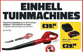 Einhell Accu Bladblazer Ge-ci 18 1 Li E Solo - Bladblazer