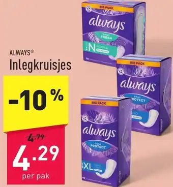 ALDI ALWAYS Inlegkruisjes aanbieding