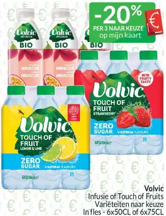 Intermarché Volvic Infusie of Touch of Fruits Variëteiten naar keuze In fles 6x50CL of 6x75CL aanbieding