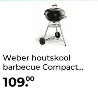 Weber houtskool barbecue Compact Kettle metaal zwart 89x56x47 cm