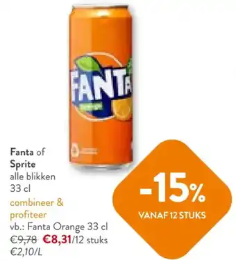 Fanta of Sprite alle blikken 33 cl