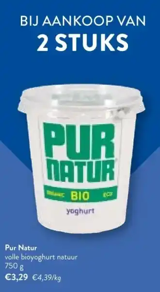 OKay Pur Natur volle bioyoghurt natuur 750 g aanbieding