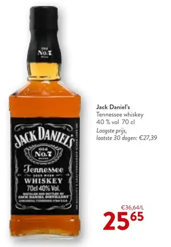 OKay Jack Daniel's Tennessee whiskey 40% vol 70 cl aanbieding