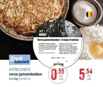 Horeca totaal HTPRO CHEFS verse pannenkoeken 10 x 80gr per pak aanbieding