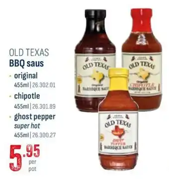 Horeca totaal Old Texas BBQ Saus aanbieding