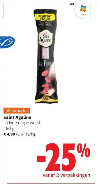 Colruyt Saint Agaûne La Fine droge worst 160g aanbieding