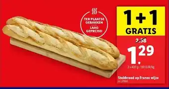 Lidl Stokbrood op Franse wijze aanbieding