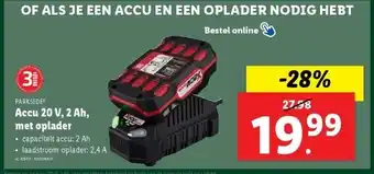 Lidl Accu 20 V, 2 Ah, met oplader aanbieding