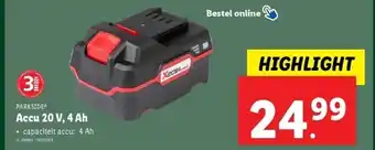 Lidl Accu 20 V, 4 Ah aanbieding