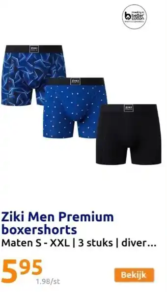 Action Ziki Men Premium boxershorts aanbieding