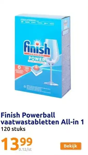 Action Finish Powerball vaatwastabletten All-in 1 aanbieding