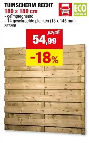 Hubo TUINSCHERM RECHT 180 x 180 cm aanbieding