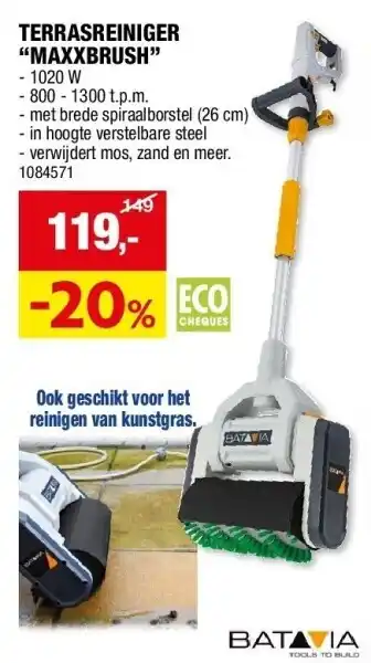 Hubo TERRASREINIGER “MAXXBRUSH” aanbieding