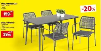 Hubo TAFEL “MARSEILLE” aanbieding