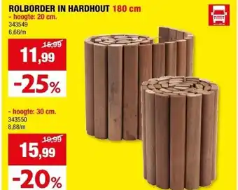 Hubo ROLBORDER IN HARDHOUT 180 cm aanbieding