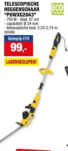 Hubo TELESCOPISCHE HEGGENSCHAAR “POWXG2043” aanbieding
