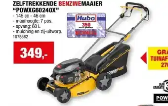 Hubo ZELFTREKKENDE BENZINEMAAIER “POWXG60240X” aanbieding