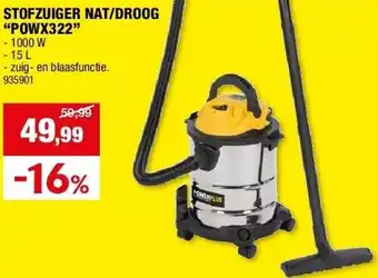 Hubo STOFZUIGER NAT/DROOG “POWX322” aanbieding