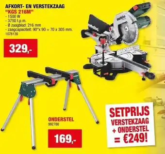 Hubo AFKORT- EN VERSTEKZAAG “KGS 216M” aanbieding