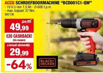 Hubo ACCU SCHROEFBOORMACHINE “BCD001C1-QW” aanbieding