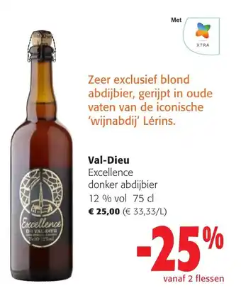 Colruyt Val-Dieu Excellence donker abdijbier 12 % vol 75 cl aanbieding