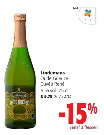 Colruyt Lindemans Oude Gueuze Cuvée René 6% vol 75 cl aanbieding